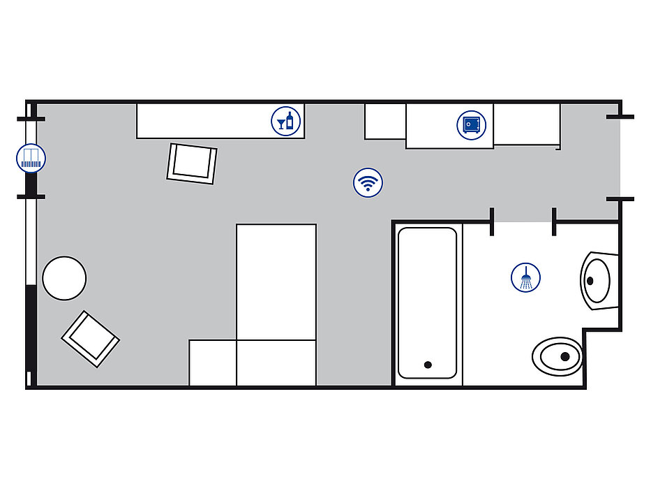 Room floor plan Comfort room in the Maritim Hotel Bad Salzuflen