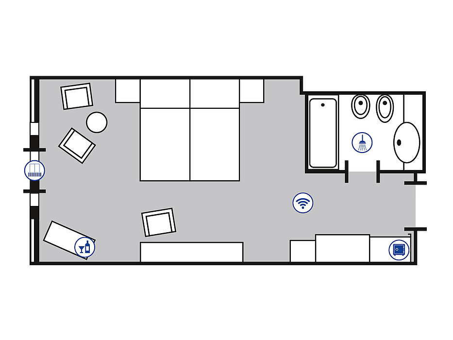 Room floor plan Comfort room | Maritim Hotel Bad Wildungen