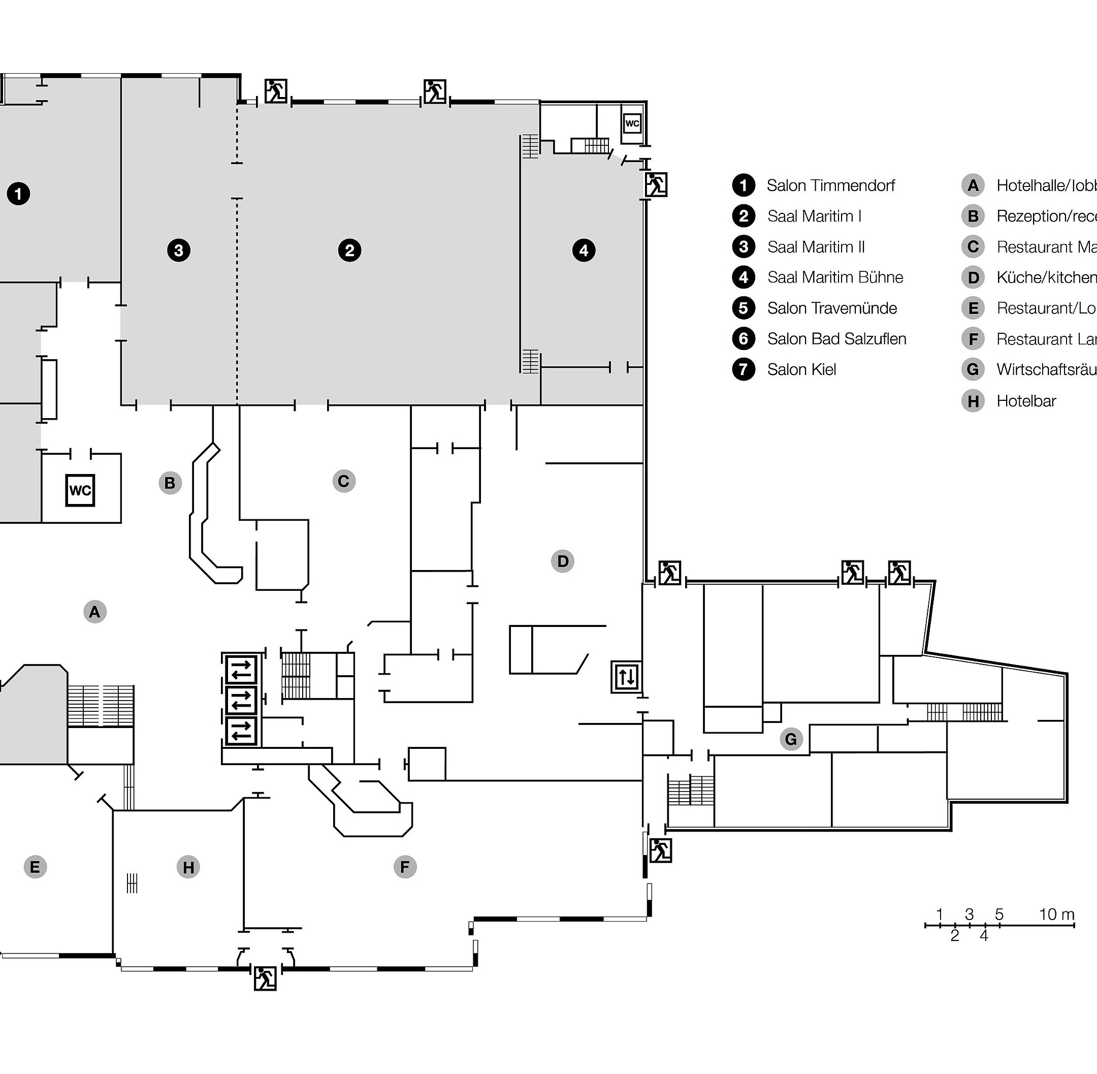 Floor plan, ground floor | Maritim Hotel Darmstadt