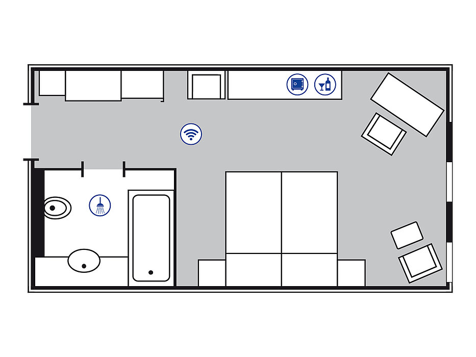 Room floor plan Comfort room in the Maritim proArte Hotel Berlin