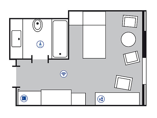 Room floor plan Classic room | Maritim Hotel Köln