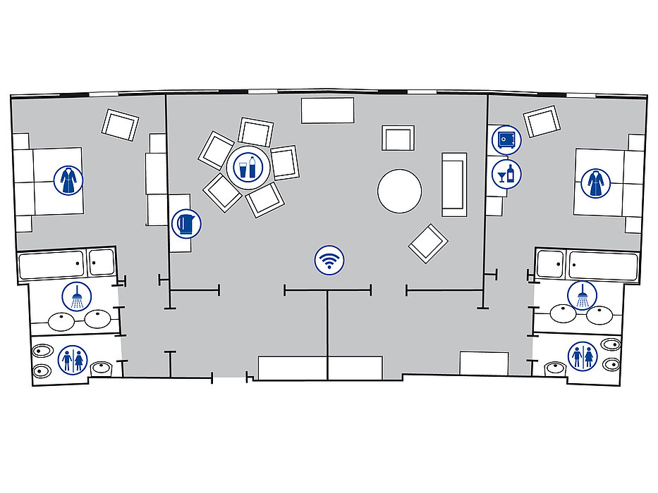 Room floor plan Presidential suite in the Maritim Airport Hotel Hannover