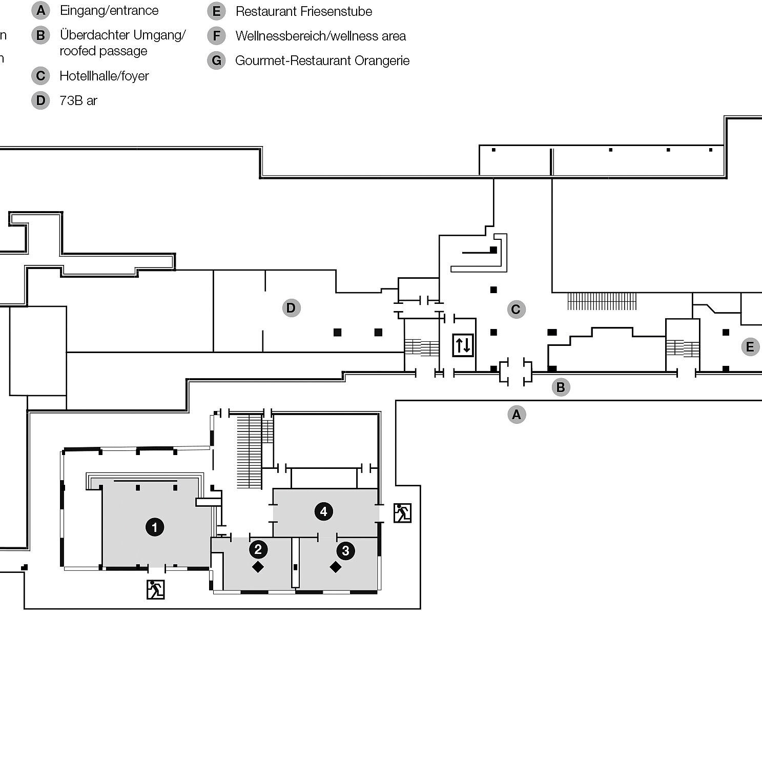 Floor plan, ground floor | Maritim Seehotel Timmendorfer Strand 