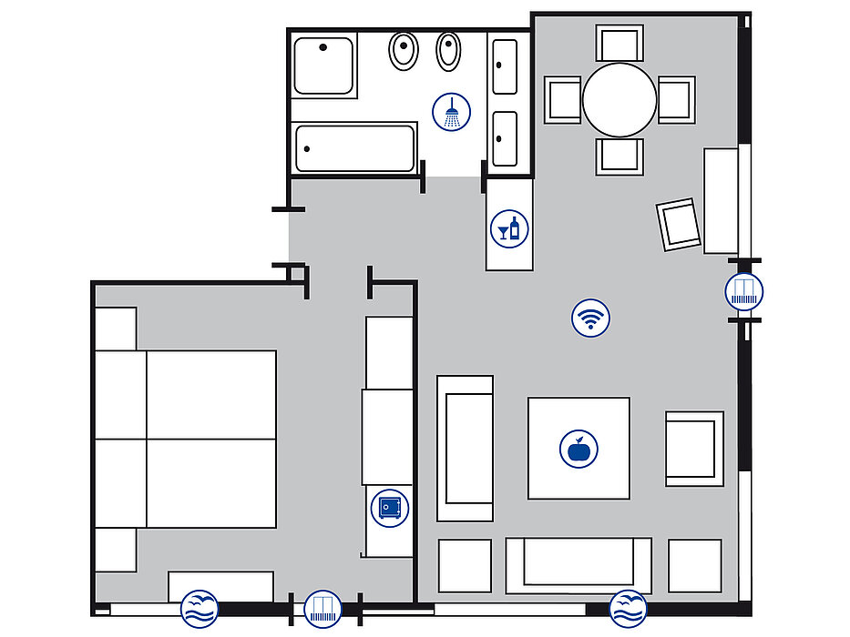 Room floor plan Penthouse in the Maritim Seehotel Timmendorfer Strand