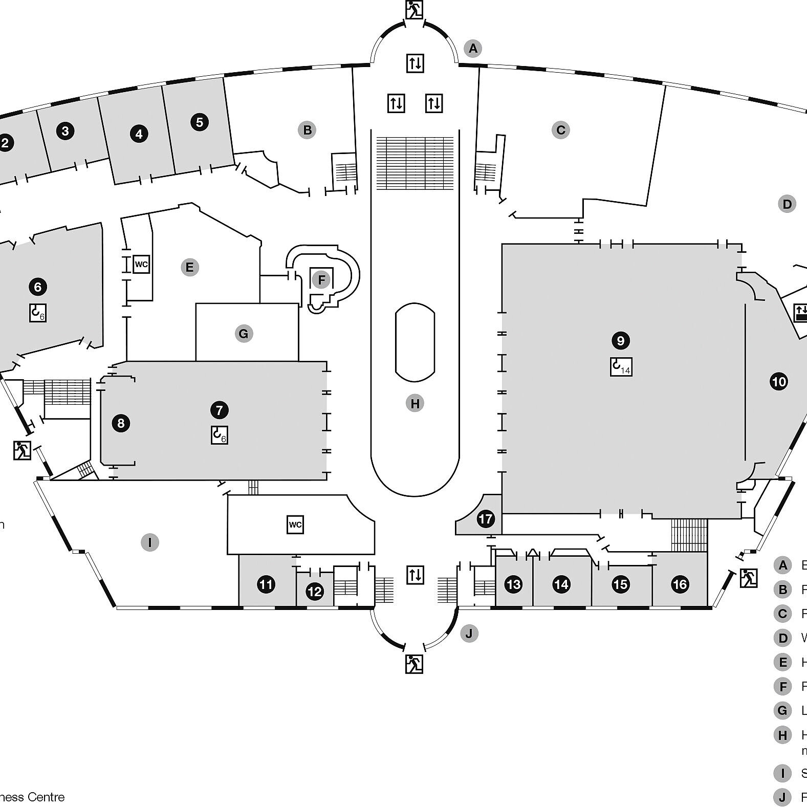 Floor plan, ground floor | Maritim Airport Hotel Hannover 