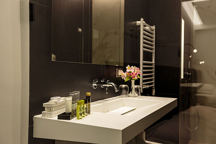 Bathroom at Maritim Resort Marina Bay with modern toiletries and elegant features