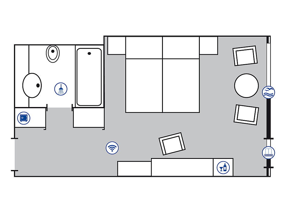 Room floor plan Superior room in the Maritim Seehotel Timmendorfer Strand