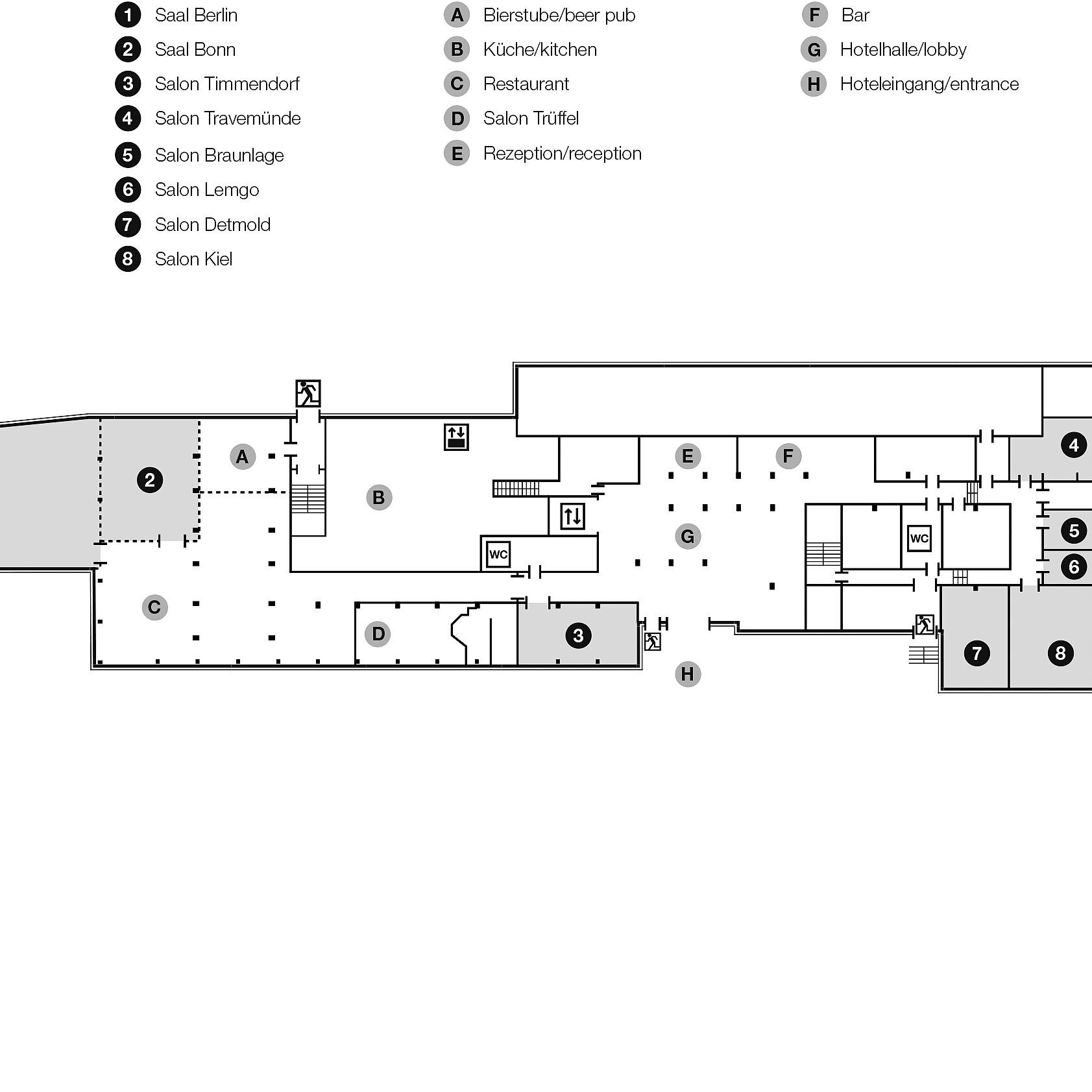 Floor plan, ground floor | Maritim Hotel Bad Salzuflen