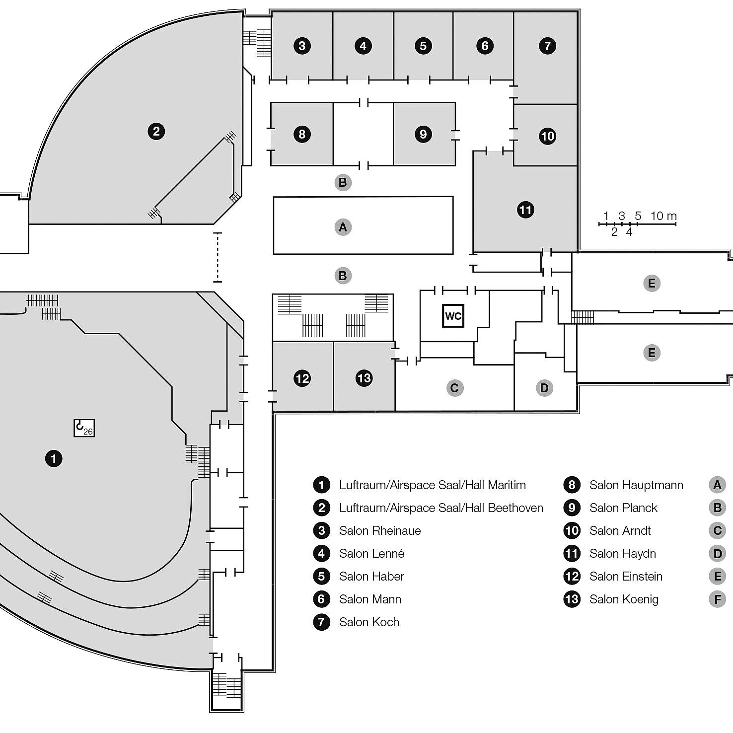 Floor plan, upper floor | Maritim Hotel Bonn