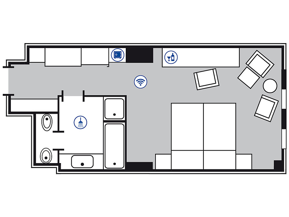Room floor plan Classic room in the Maritim Hotel & Internationales Congress Center Dresden