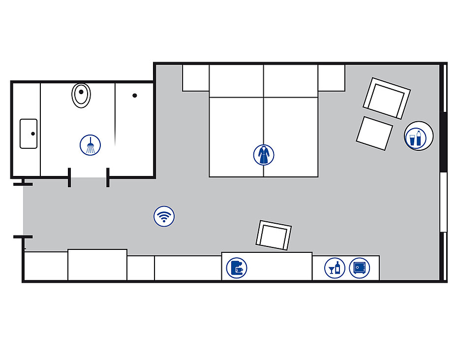 Room floor plan Superior room in the Maritim Hotel Stuttgart